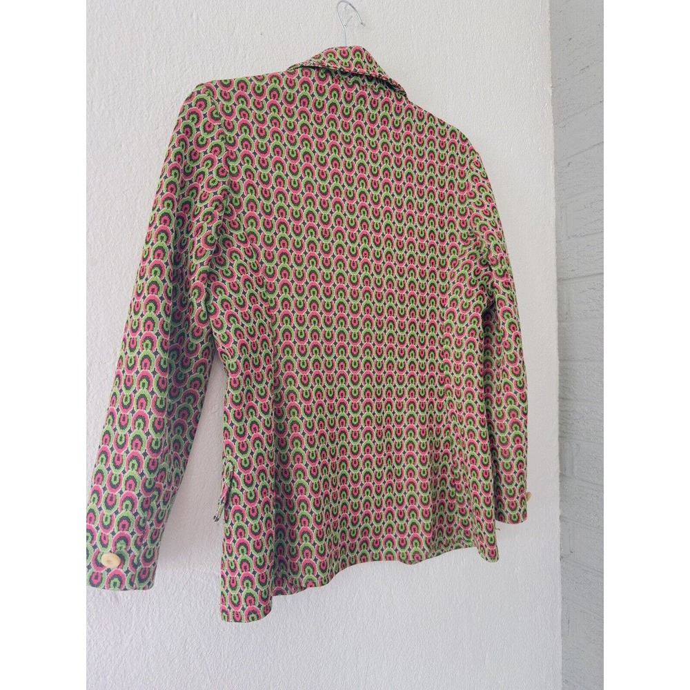 Vintage Apollo Knitting Mills Blazer 14 Multicolored Geometric Button Union Made - Picture 11 of 11